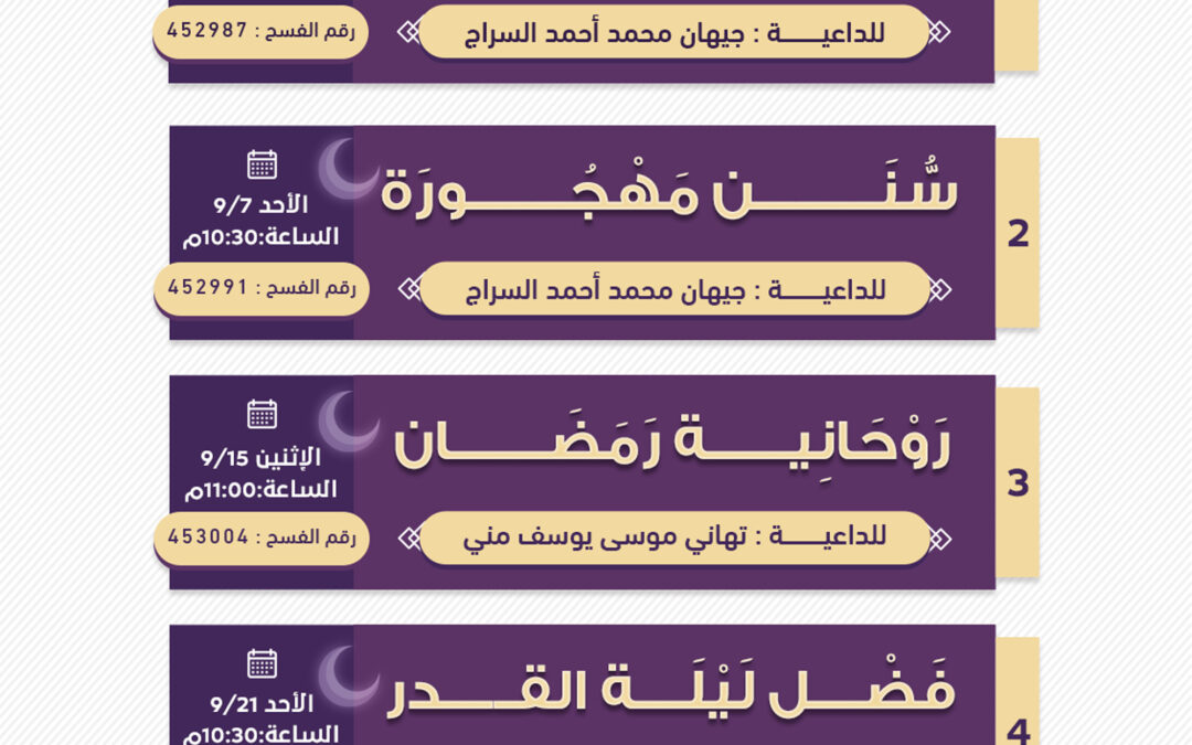 المحاضرات النسائية لشهر رمضان